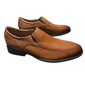 Clarks Whiddon Step Loafers Men's Size 11.5 M Dark Tan Leather Slip On Comfort
